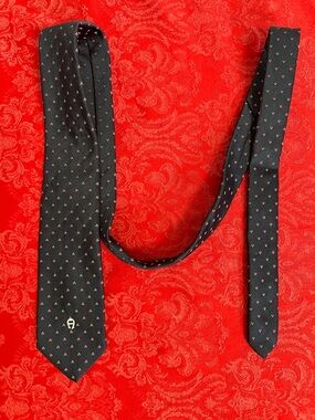 Etienne Aigner Navy Patterned Tie Classic Designer Necktie